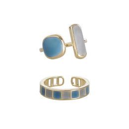 Colorful Drip Glaze Open Ring - Artistic Enamel Design