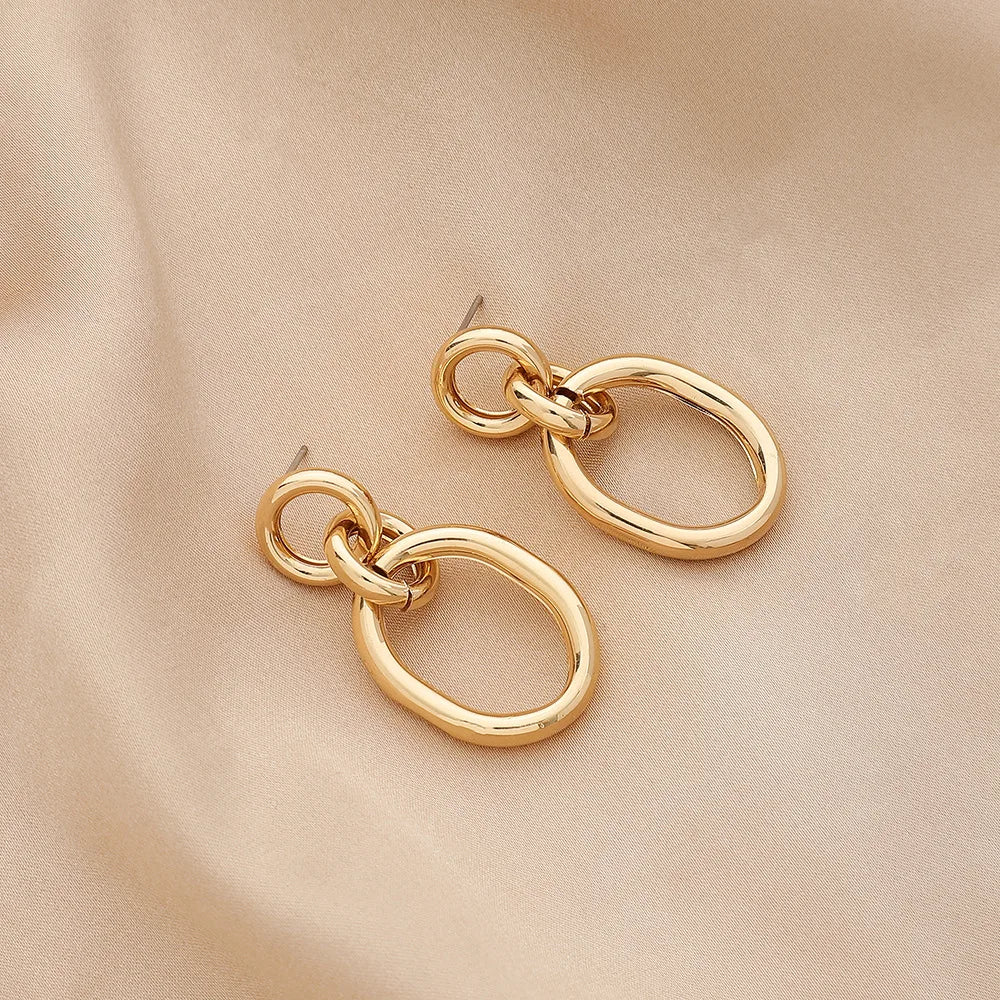 Stainless Steel Chain Earrings - Classic Drop Statement Jewelry