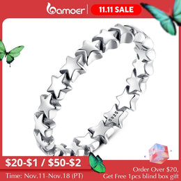 Star Trail Stackable 925 Sterling Silver Ring - Celestial Design