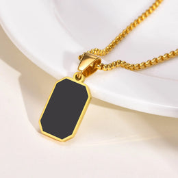 Geometric Square Necklace - Stainless Steel Modern Statement Jewelry