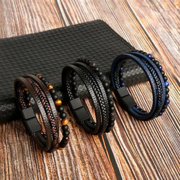 Classic High Quality Leather Bracelet - Braided Men's Statement Design