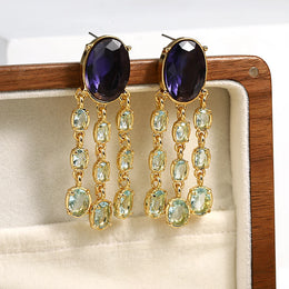 Vintage Geometric Long Dangle Earrings - Modern Statement Jewelry