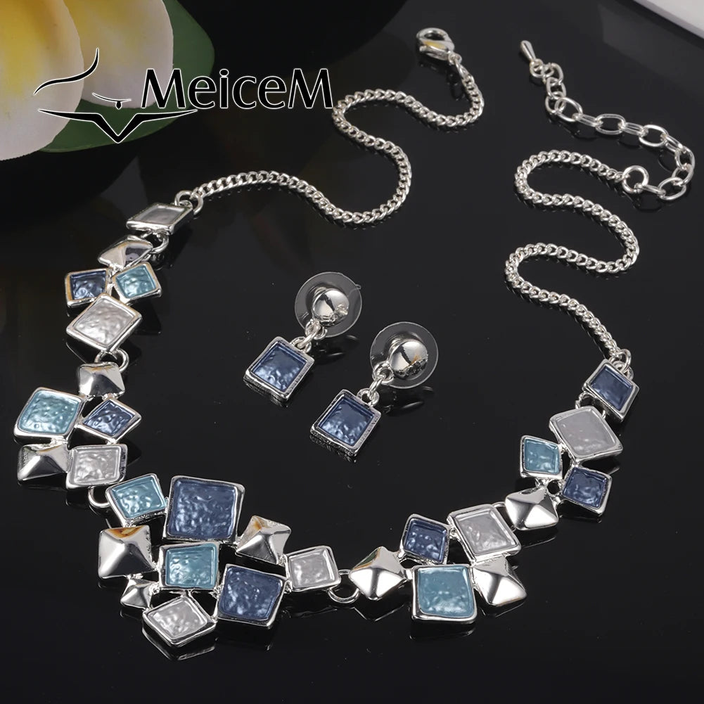 Exaggerated Big Statement Enamel Necklace - Bold Fashion Jewelry