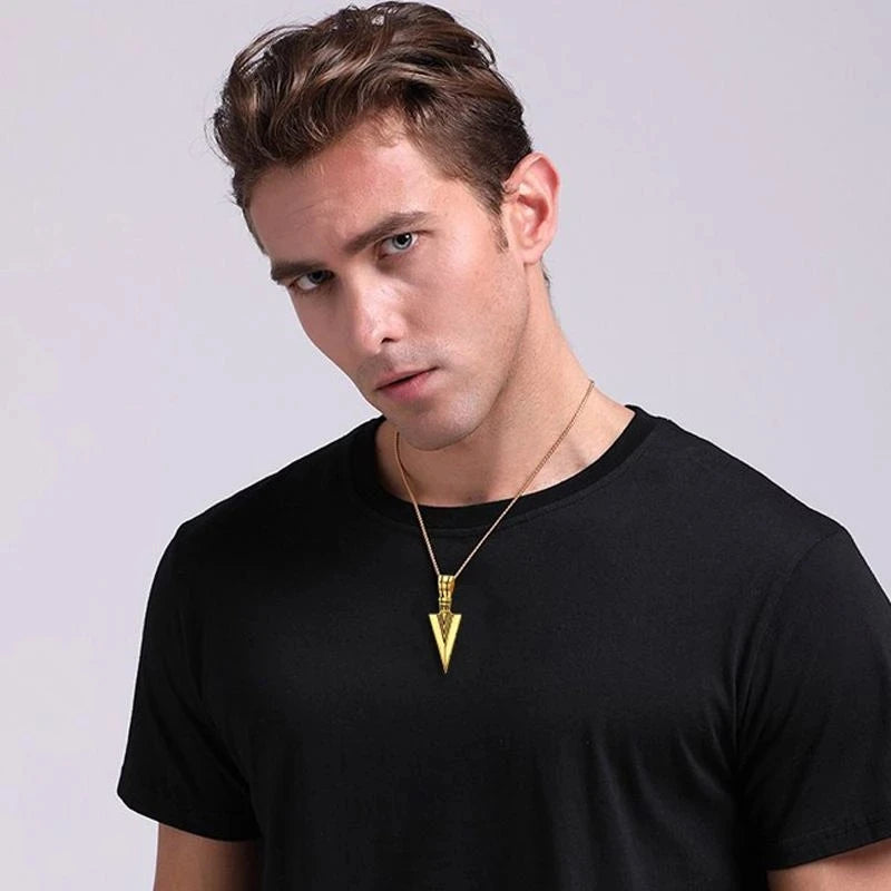 Retro Punk Arrow Pendant Necklace - Edgy Statement Jewelry